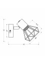 Lampa ścienna Verve 1xE14 matowy szary 15 cm - wymiary produktu