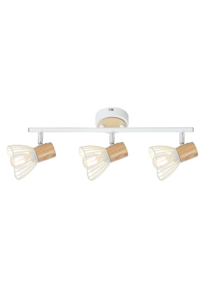 Lampa sufitowa Chile 3xE14 biały + drewniany 56 cm