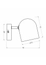 Lampa ścienna Azuro 1xE27 szary mat 18 cm - wymiary produktu
