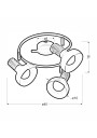 Puerto ceiling light 3xE14 white 40 cm - product dimensions