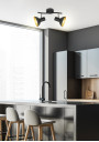 Diso ceiling light 2xE27 czarno gold 38 cm - product image 1