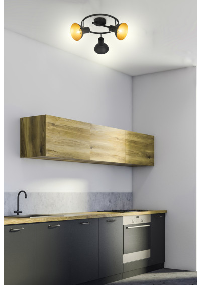 Lampa sufitowa Diso 3xE27 czarno złoty 45 cm - zdjęcie produktu 1