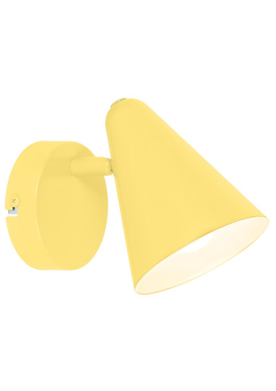 Lampa ścienna Amor 1xE14 bananowy 16 cm