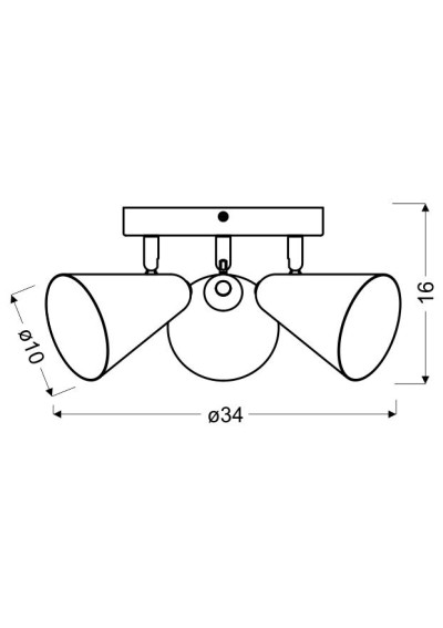 Lampa sufitowa Amor 3xE14 szary mat 34 cm - wymiary produktu