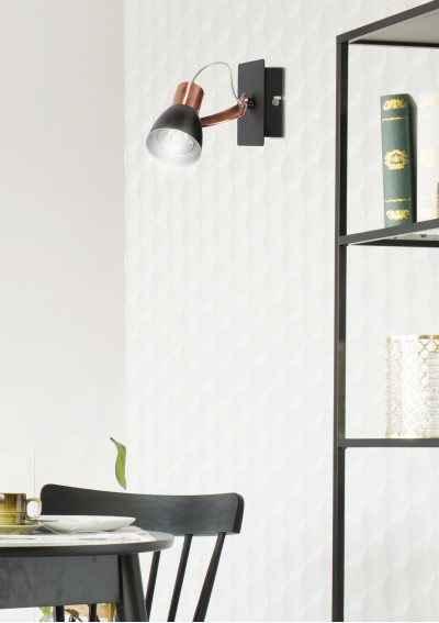 Markus wall light 1xGU10 copper / black 10 cm - product image 1
