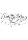 Earth ceiling light 2xGX53 satynowy / venge 30 cm - product dimensions
