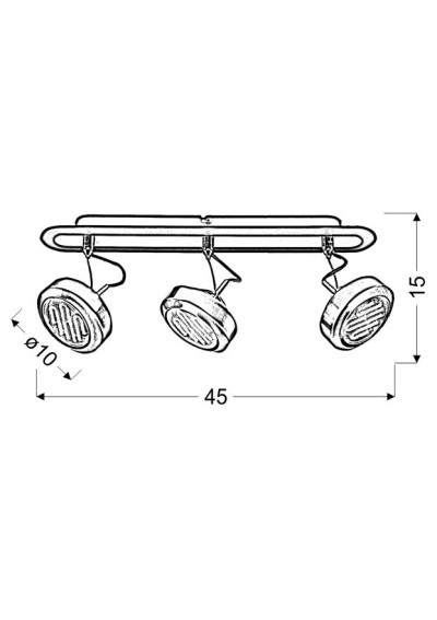 Earth ceiling light 3xGX53 satynowy / venge 45 cm - product dimensions