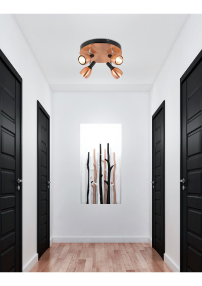 Cross ceiling light 4xGU10 copper 35 cm - product image 1
