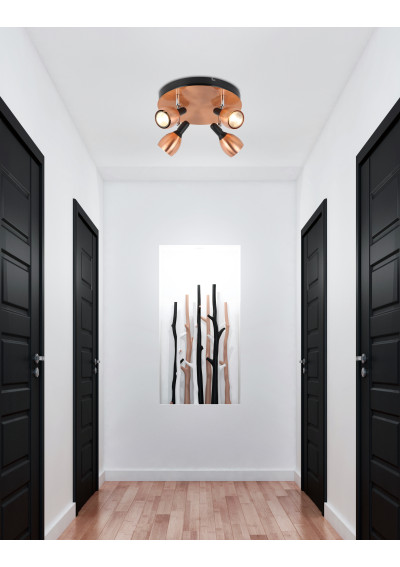 Cross ceiling light 4xGU10 copper 35 cm - product image 12