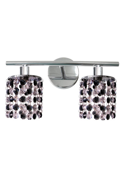 Lampa sufitowa Royal 2xG9 chromowy, kryształki czarne 31 cm