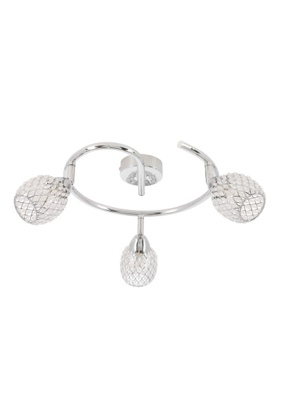 Clear ceiling light 3xG9 chromee 64 cm