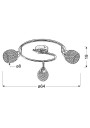 Lampa sufitowa Clear 3xG9 chromowy 64 cm - wymiary produktu