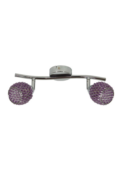 Lampa sufitowa Clear 2xG9 chromowy, kryształki fioletowe 39 cm