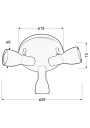Picardo ceiling light 3xE14 musztardowy 29 cm - product dimensions