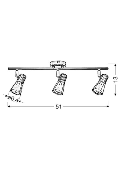 Arena ceiling light 3xE14 patynowy 51 cm - product dimensions
