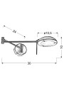 Lampa ścienna Largo 1xG9 satynowy 53 cm - wymiary produktu