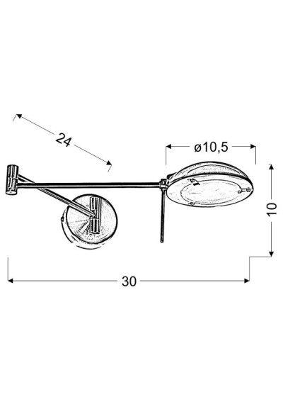 Largo wall light 1xG9 satynowy 53 cm - product dimensions