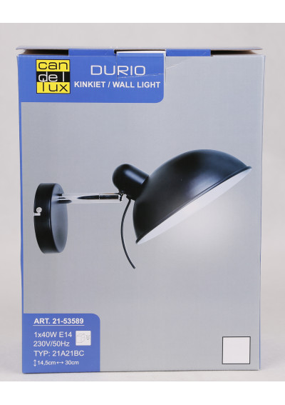 Lampa ścienna Durio 1xE14 czarny 30 cm - zdjęcie produktu 3