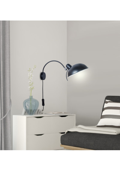 Lampa ścienna Nora 1xE14 czarny 21 cm - zdjęcie produktu 1