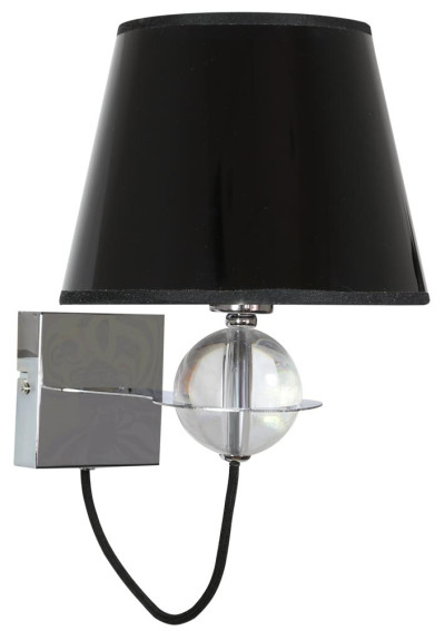 Lampa ścienna Tesoro 1xE14 czarny, złoty środek 22 cm