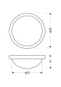 Roda ceiling light 1xE27 chromee 28 cm - product dimensions
