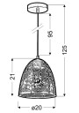 Lampa wisząca Bene 1xE27 biały 20 cm - wymiary produktu