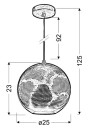 Bene pendant light 1xE27 white 25 cm - product dimensions