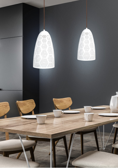 Lampa wisząca Bene 1xE27 biały 20 cm - zdjęcie produktu 1