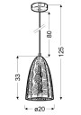 Lampa wisząca Bene 1xE27 biały 20 cm - wymiary produktu
