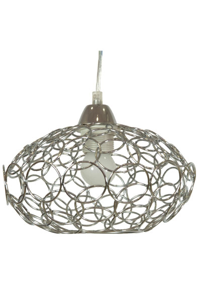 Lampa wisząca Pinia 1xE27 chromowy 25 cm