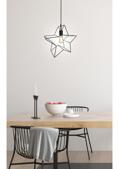 Lampa wisząca Gwiazdka 1xE27 czarny 37 cm - zdjęcie produktu 1