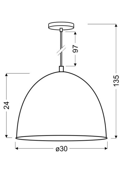 Lampa wisząca Patch 1xE27 szary 30 cm - wymiary produktu