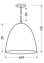 Patch pendant light 1xE27 black 29 cm - product dimensions