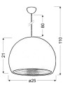 Pictor pendant light 1xE27 silver 25 cm - product dimensions