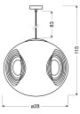 Club pendant light 1xE27 green 28 cm - product dimensions