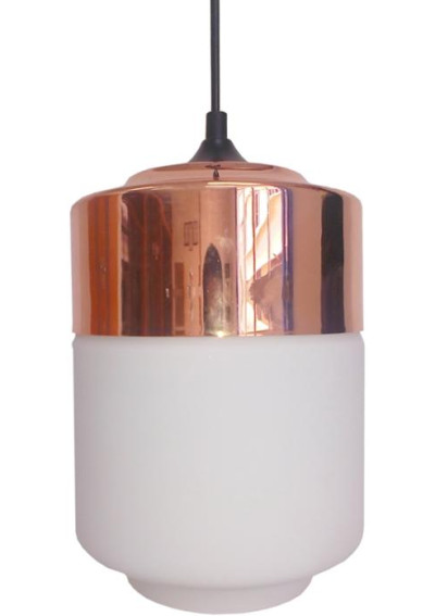 Lampa wisząca Masala 1xE27 białya + miedziany 17 cm
