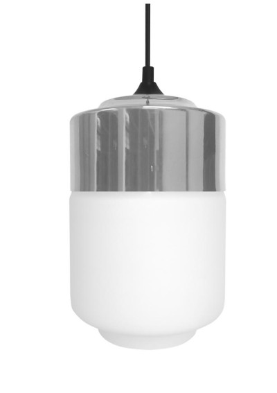 Lampa wisząca Masala 1xE27 klosz biały, nakładka chrom 17 cm