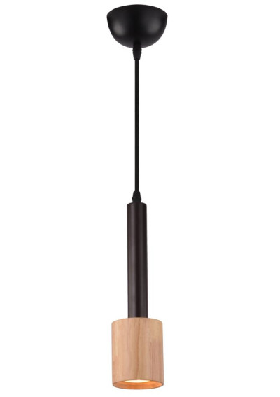 Lampa wisząca Tantal 1xGU10 ciemna kawa + drewniany 7,5 cm