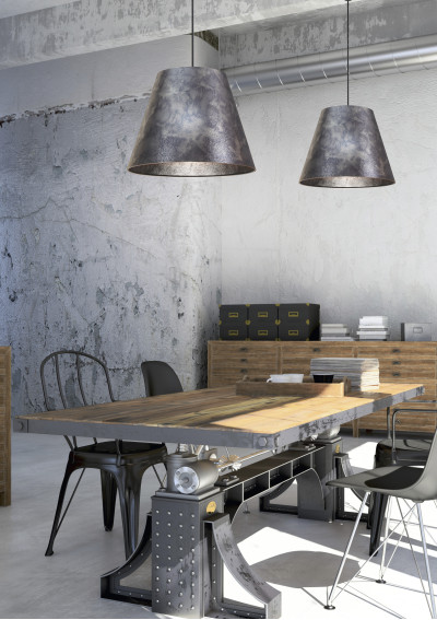 Lampa wisząca Platino 1xE27 srebrno szary 35 cm - zdjęcie produktu 1