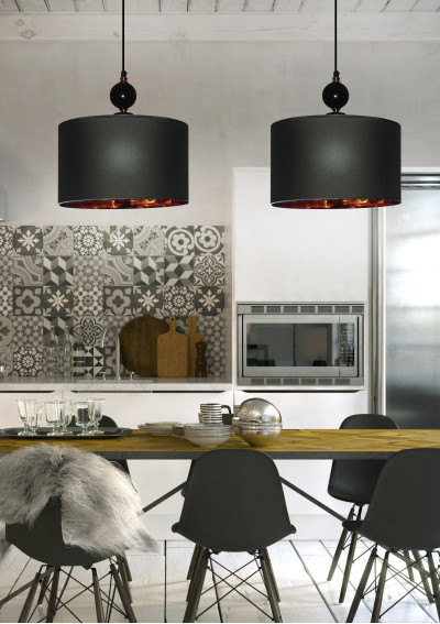 Lampa wisząca Melba 1xE27 miedziany + czarny 30 cm - zdjęcie produktu 1