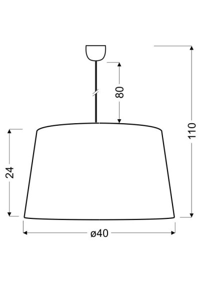 Lampa wisząca Tiger 1xE27 złoty 40 cm - wymiary produktu