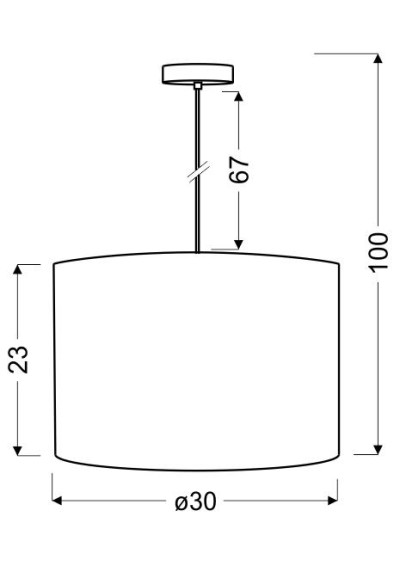 Summer pendant light 1xE27 white 30 cm - product dimensions