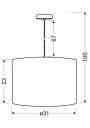 Susan pendant light 1xE27 white 31 cm - product dimensions