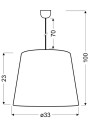 Lampa wisząca Winter 1xE27 biały 30 cm - wymiary produktu