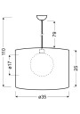 Chicago pendant light 1xE27 gold 35 cm - product dimensions