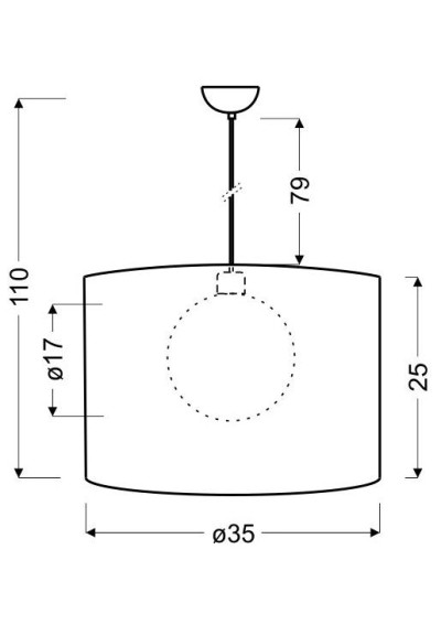 Chicago pendant light 1xE27 silver 35 cm - product dimensions