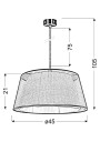 Charlie pendant light 1xE27 black 45 cm - product dimensions