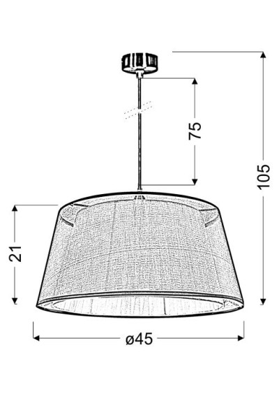 Lampa wisząca Charlie 1xE27 złoty 45 cm - wymiary produktu