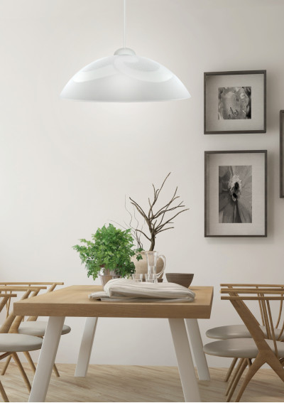 Lampa wisząca Monti 1xE27 biały + chromowy 30 cm - zdjęcie produktu 1