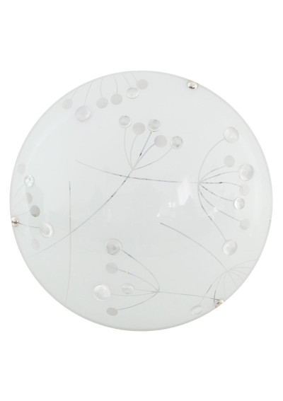 Plafon Floral 10 W LED 6500 K klosz biały, kryształki bezbarwne 30 cm